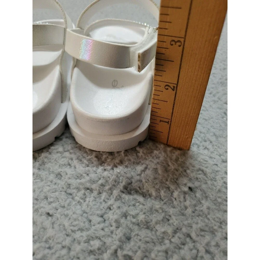bebe Girls' Sandals - Cute and Sparkly White Girls' Summer Size 10